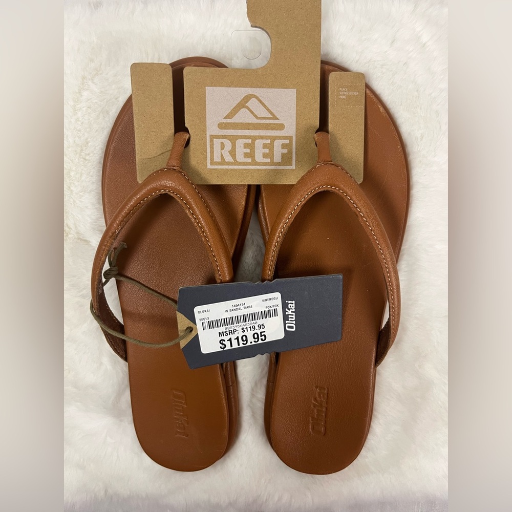 Reef Brown Leather Flip Flop Sandals